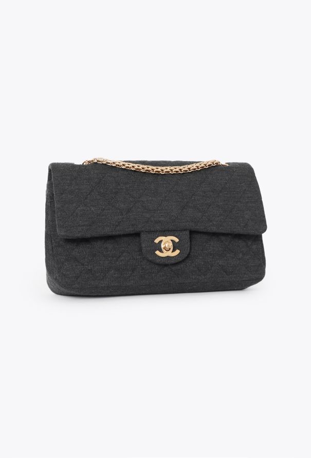 Chanel Grey Jersey Medium Timeless Bag - 3