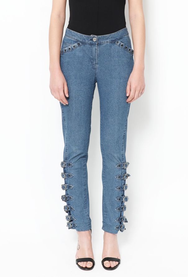 Dior 2003 Buckled Eyelet Jeans - 2
