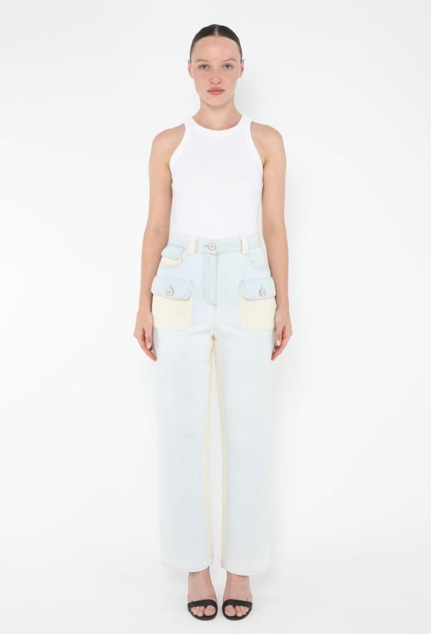 Chanel Resort 2021 Tweed Trim Jeans - 1