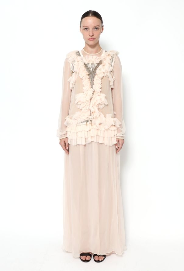 Givenchy S/S 2011 Ruffled Zipper Chiffon Dress - 1