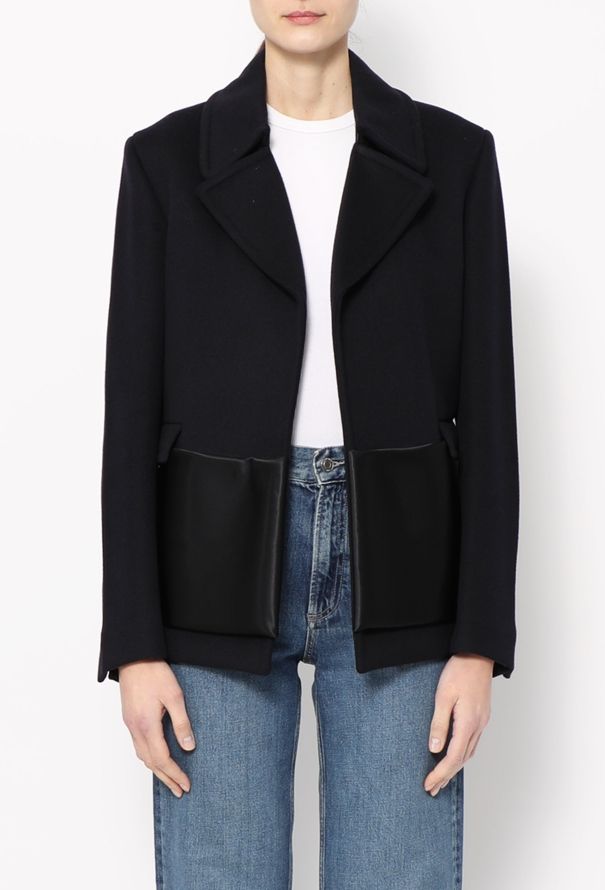 Céline Pre-Fall 2014 Satin Trim Peacoat - 1