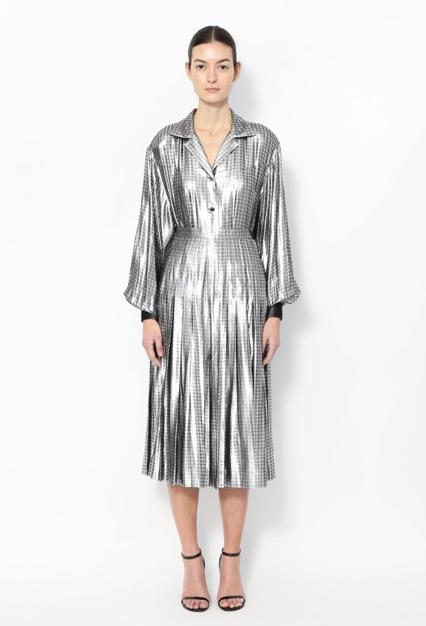 Christian Dior Vintage Metallic Houndstooth Ensemble - 4