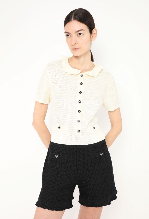 Chanel 2024 Crochet Ruffled 'CC' Romper - 1