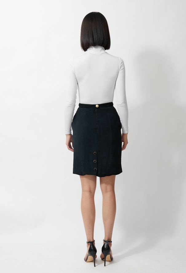 Chanel Vintage Mini Suede Skirt - 4