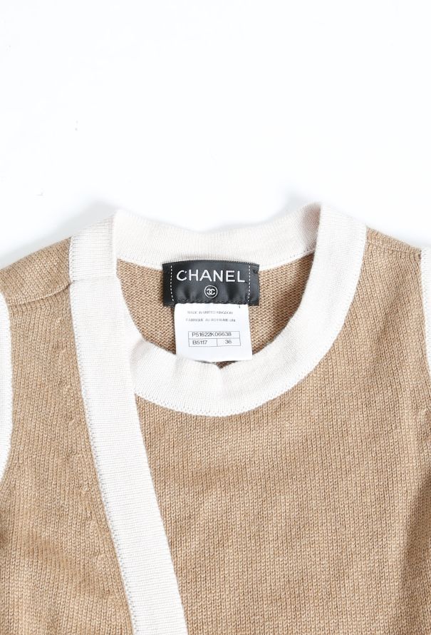 Chanel Bicolor Cashmere Draped Dress - 5