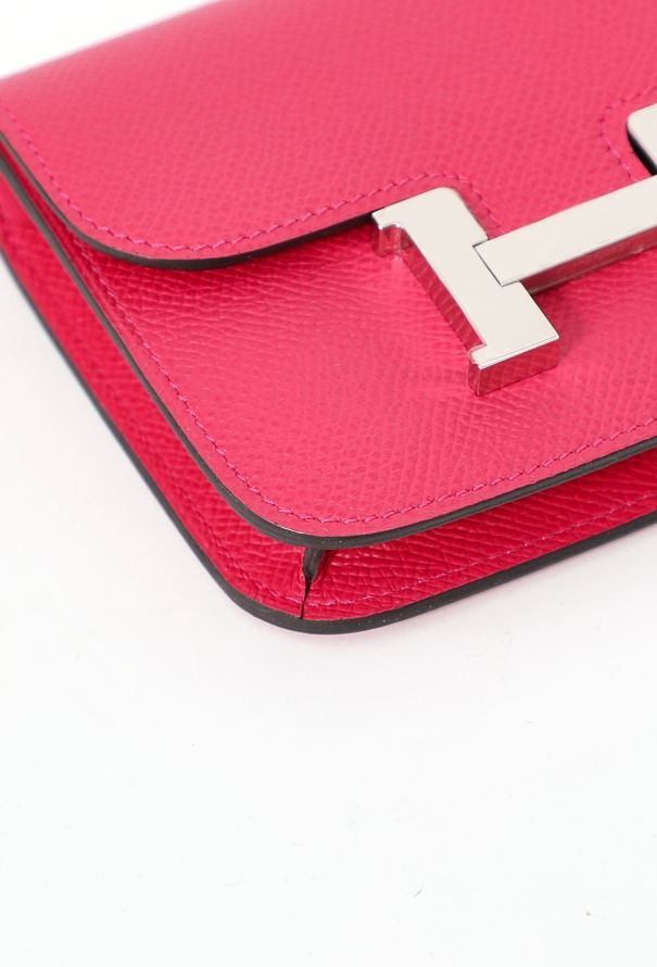 Hermès Rose Mexico Epsom Constance Slim Wallet & Belt - 11