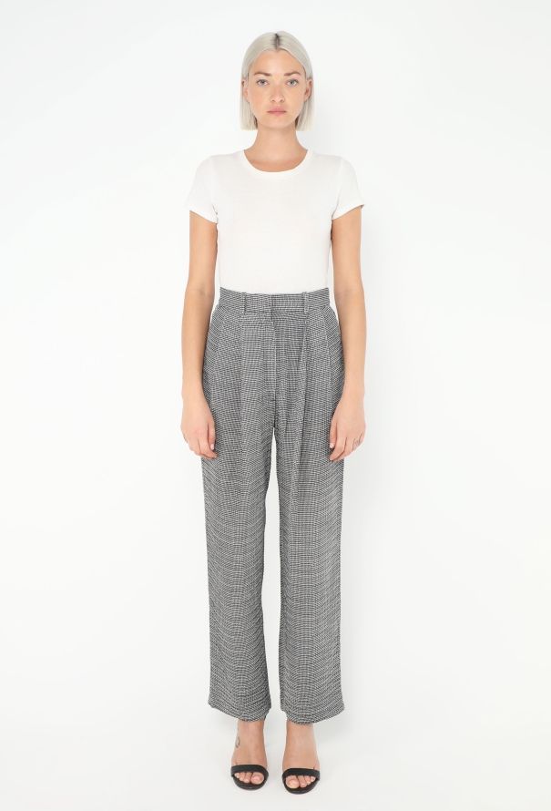 Céline Silk Houndstooth Trousers - 2