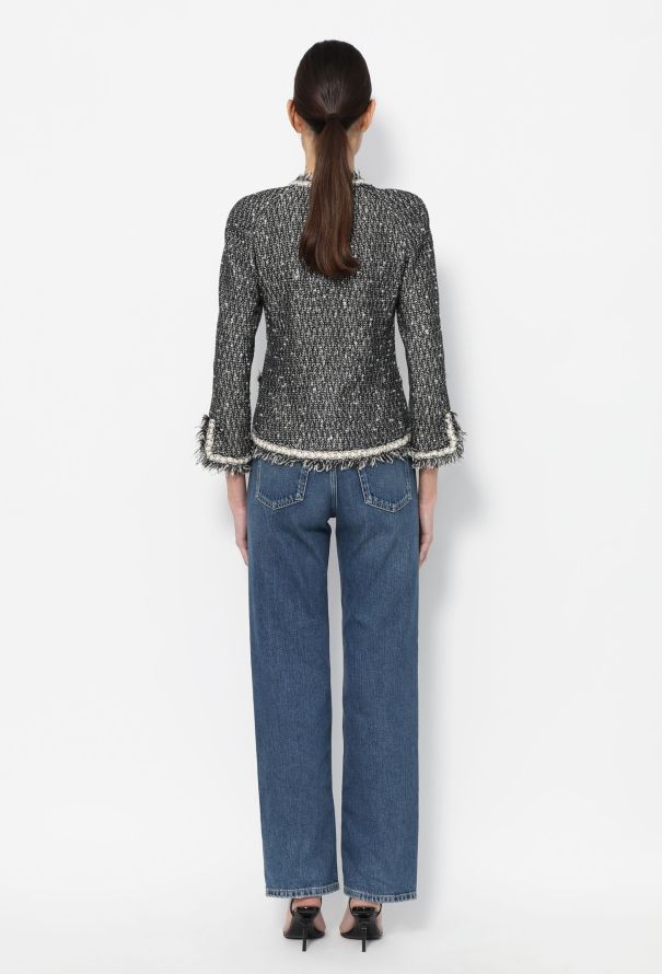 Chanel 2005 Iridescent Frayed Tweed Jacket - 5