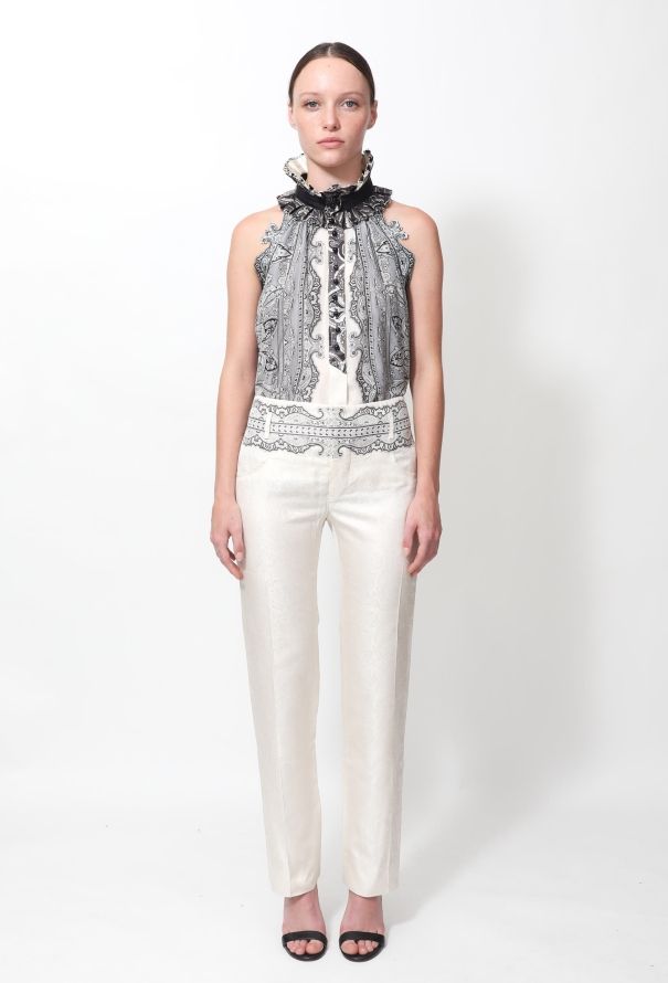 Balenciaga S/S 2006 Paisley Ruffled Blouse - 1