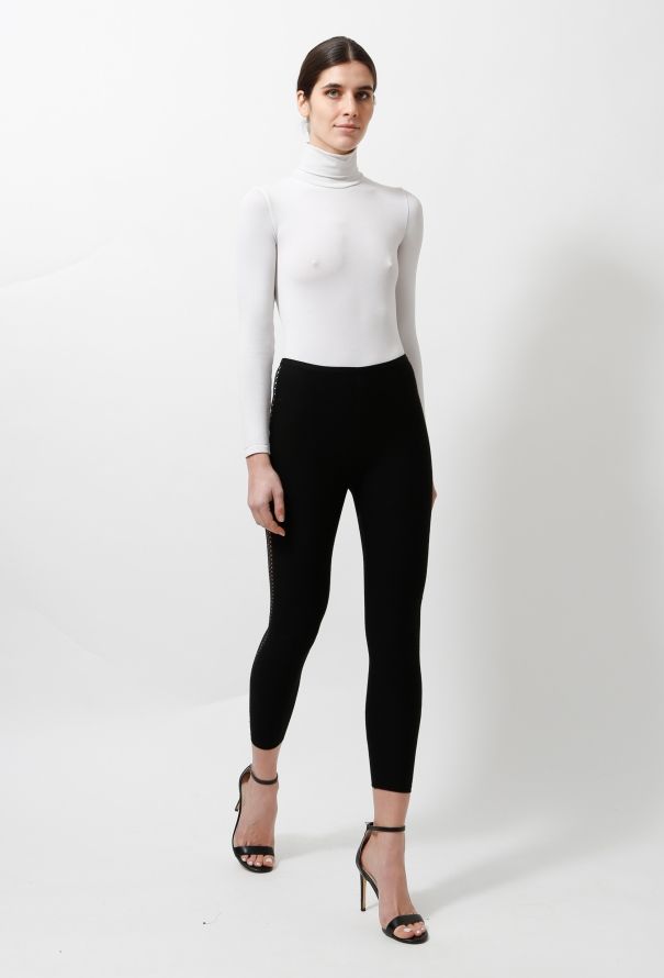 Alaïa 2004 Crochet Trim Leggings - 5