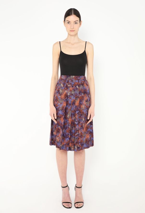 Saint Laurent 1973 Abstract Floral Pleated Ensemble - 2