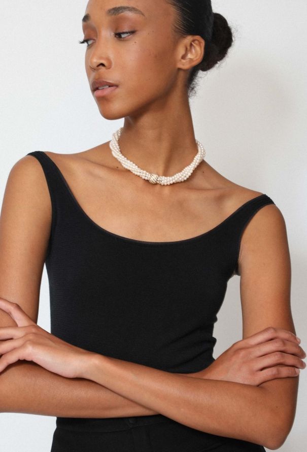 Vintage Fine Jewelry Mathon 18K Gold, Cultured Pearl and Diamond Necklace - 2