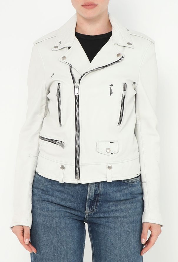 Saint Laurent S/S 2016 Distressed Leather Biker Jacket - 4