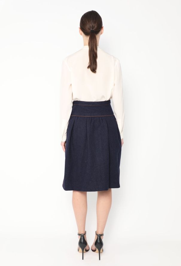 Saint Laurent '70s Piped Trim Felted Skirt - 4