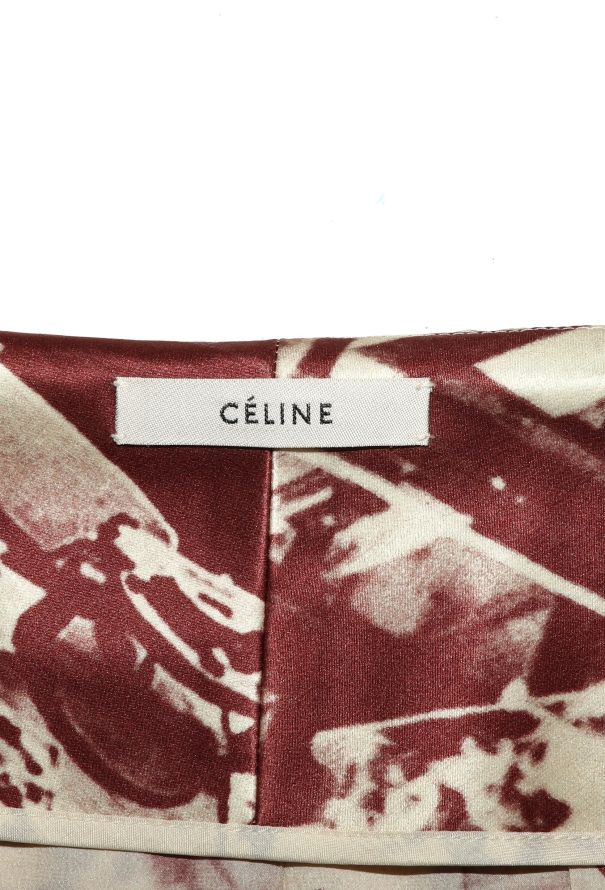 Céline S/S 2018 Factory Print Silk Skirt - 6