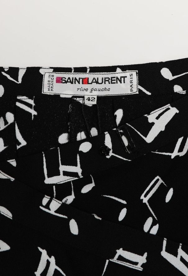 Saint Laurent RARE S/S 1980 Musical Print Skirt - 7