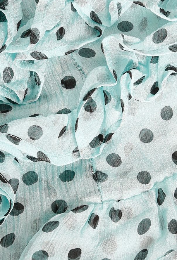 Saint Laurent Ruffled Polka Dot Chiffon Dress - 5