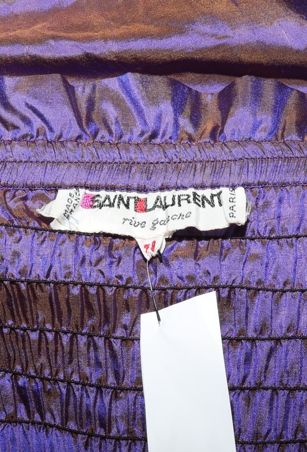 Saint Laurent 1980 Belted Ruffled Taffeta Gown - 6