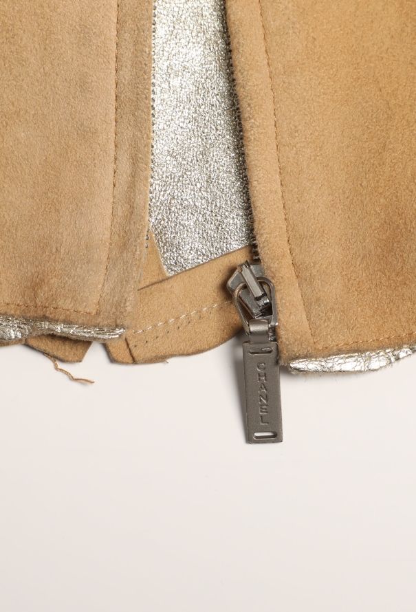 Chanel 2000 Suede Metallic Trim Jacket - 6