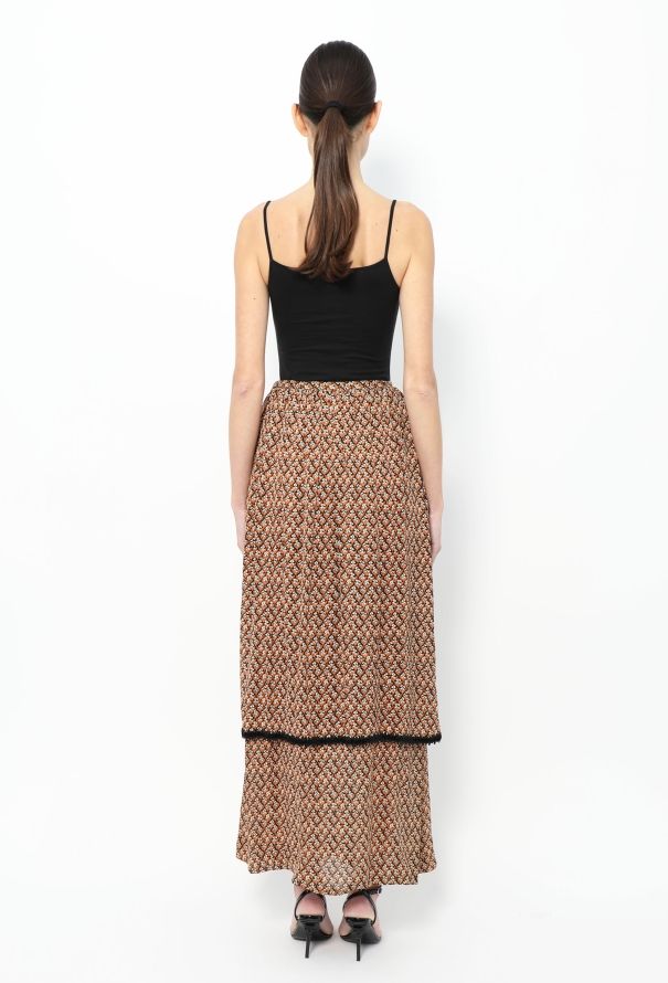 Exquisite Vintage Oscar Rom '70s Printed Maxi Skirt - 4
