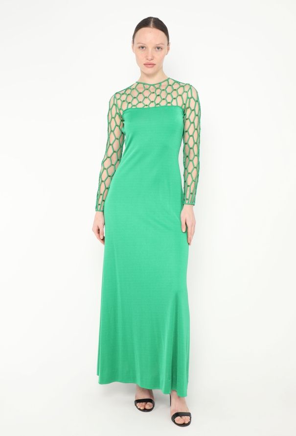 Azzaro RARE Couture 1971 Beaded Silk Gown - 3