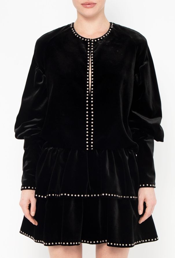 Saint Laurent 2018 Studded Velvet Dress - 3