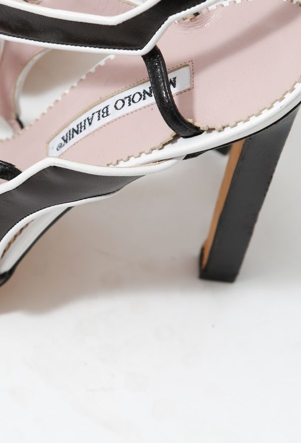 Manolo Blahnik Cut-Out Leather Sandals - 11
