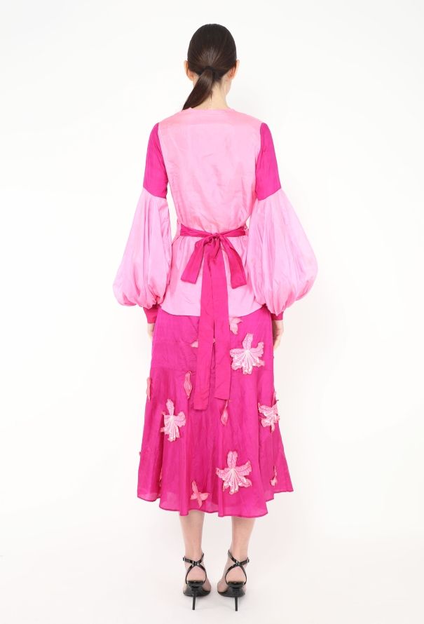 Thea Porter RARE Couture 1973 Silk Appliquée Ensemble - 4