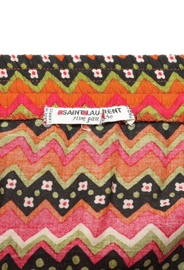 Saint Laurent Vintage Graphic Pleated Skirt - 5