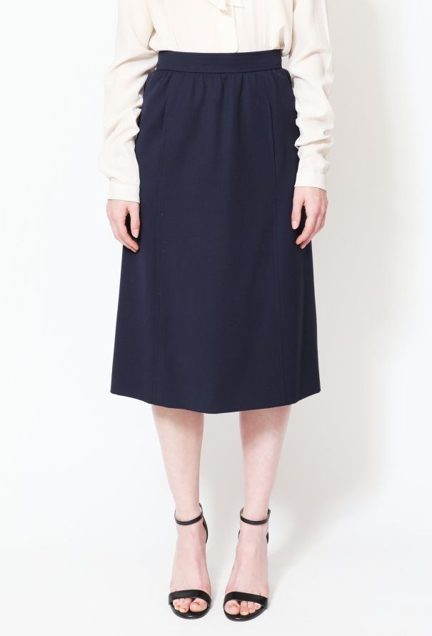 Saint Laurent 70s High-Waisted Twill Wrap Skirt - 2