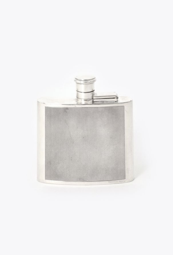 Hermès 1978 Grain de Poudre Silver Flask - 1