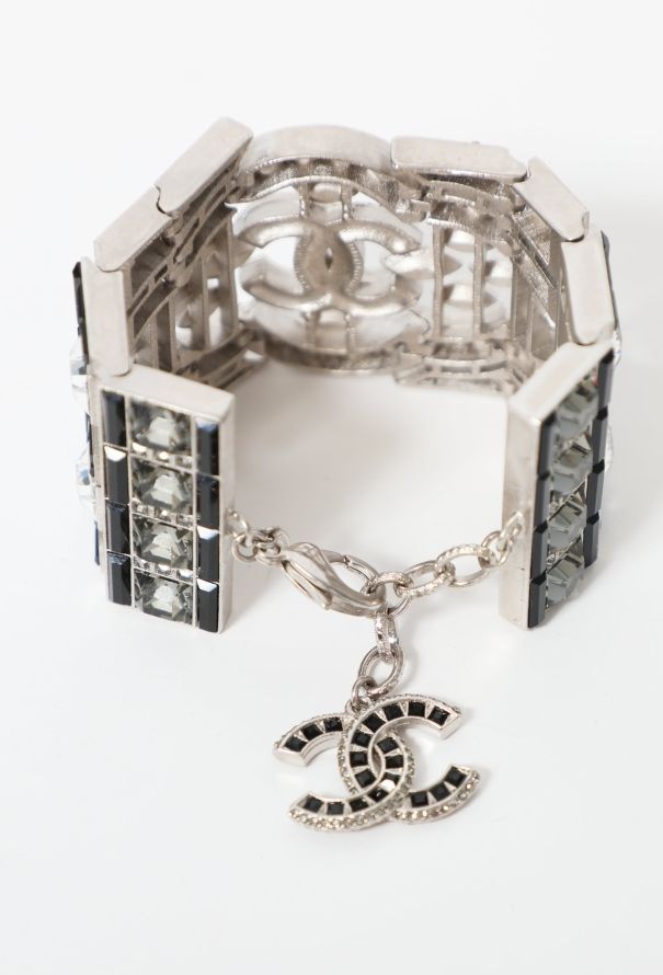 Chanel F/W 2015 Strass 'CC' Bracelet - 5