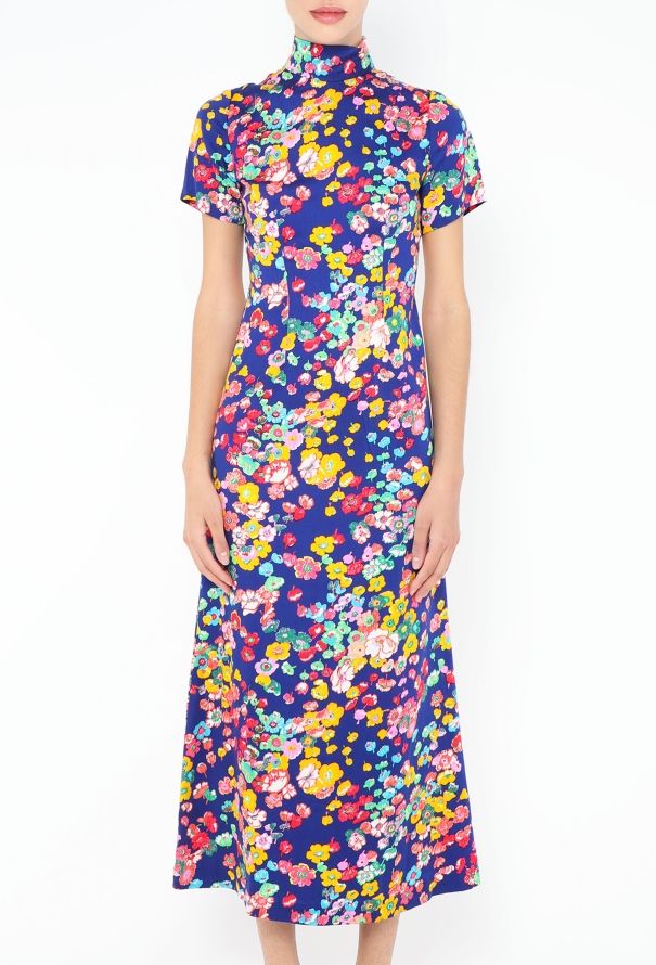'70s Screen-Printed Floral Dress - 3