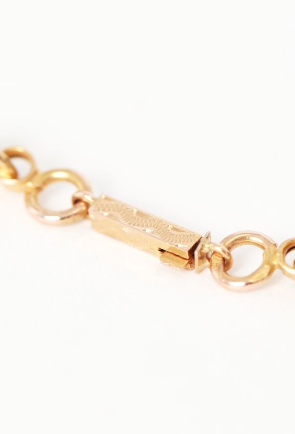 Vintage Fine Jewelry Antique 18k Yellow Gold & Jaspe Sanguin Floral Necklace - 6