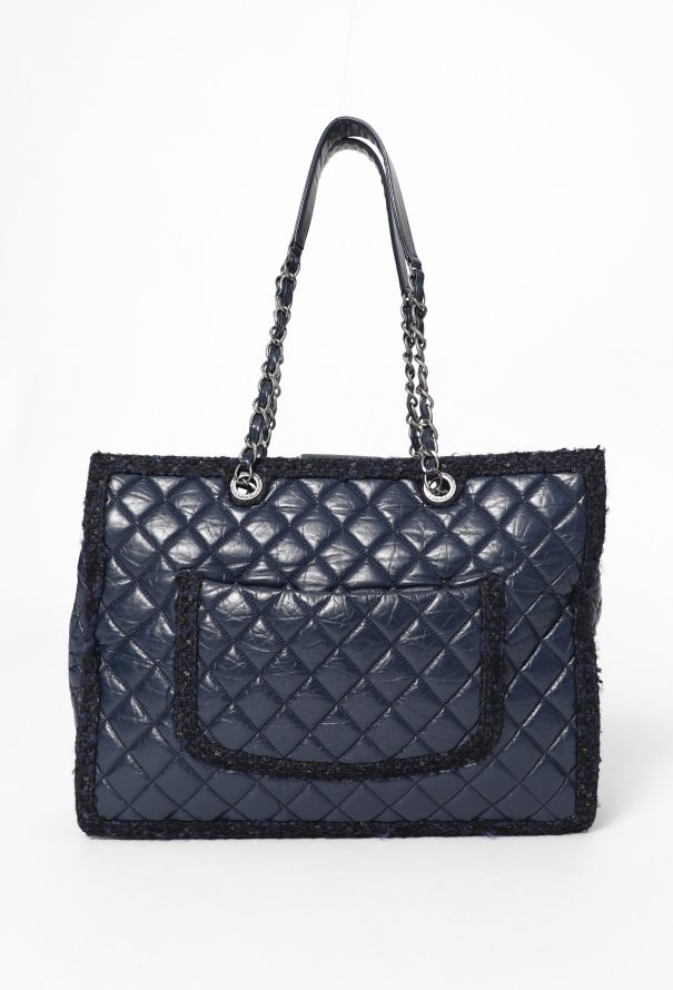 Chanel Tweed Trim Shopping Tote Bag - 3