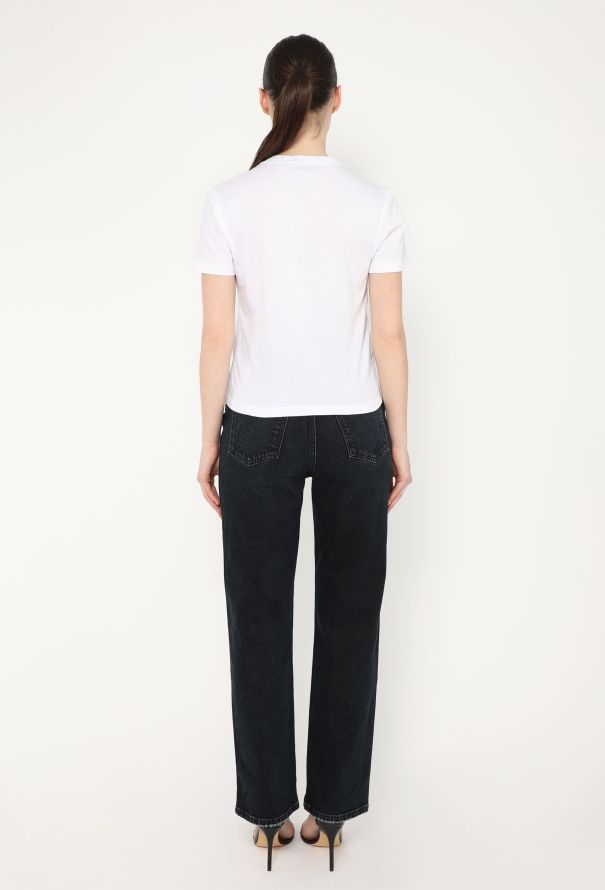 Miu Miu 2023 Cropped Emblem T-Shirt - 4