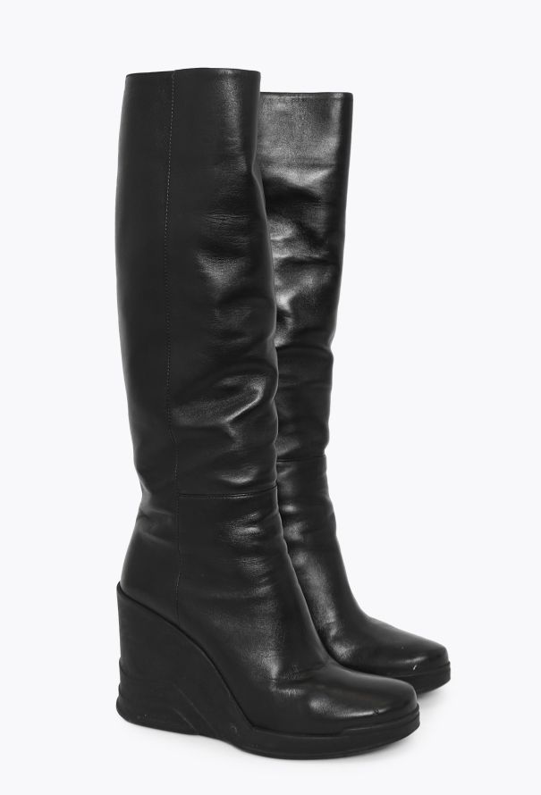 Prada F/W 2014 Knee-High Wedge Boots - 3