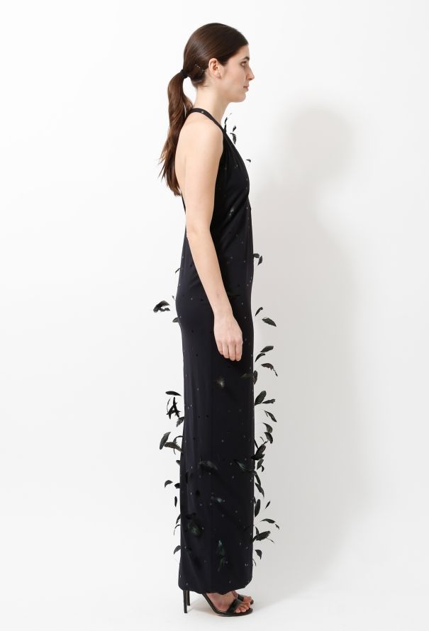 90s Stephen Sprouse Feather Gown - 4