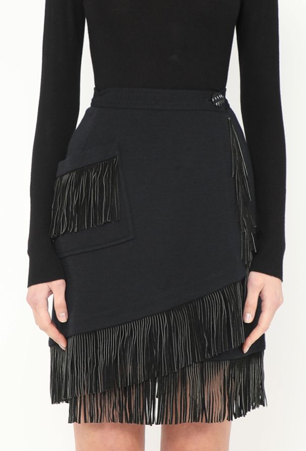 Saint Laurent F/W 1992 Asymmetrical Fringe Skirt - 1