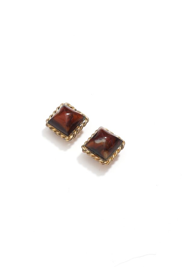 Exquisite Vintage 70s R. Scemama  Amber Earrings - 3