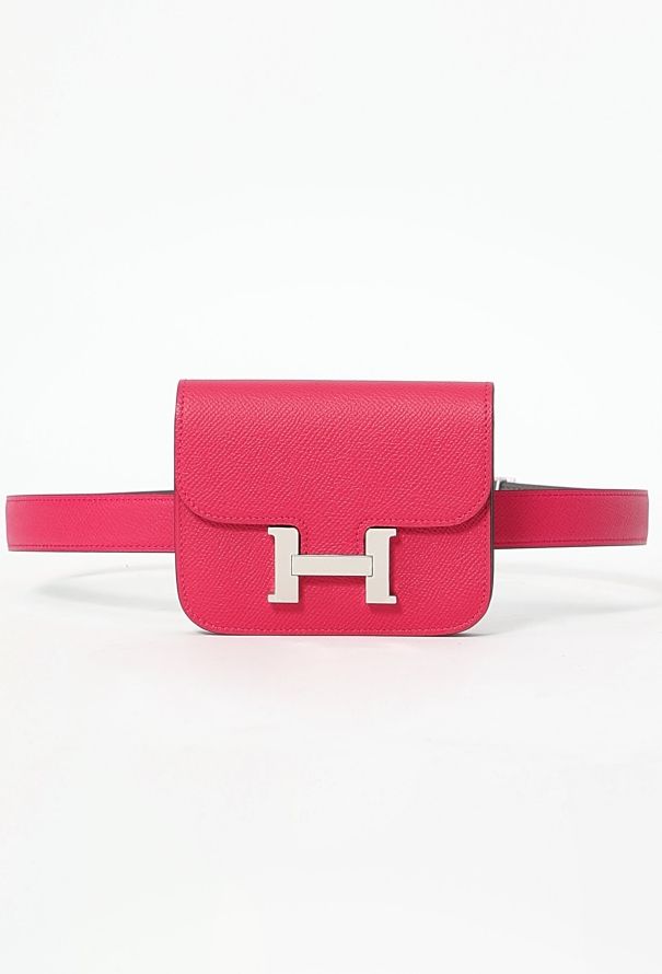 Hermès Rose Mexico Epsom Constance Slim Wallet & Belt - 3