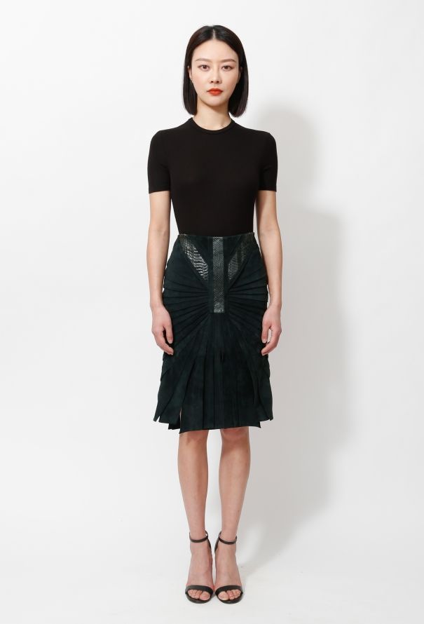 Gucci F/W 2004 Suede & Python Skirt - 4