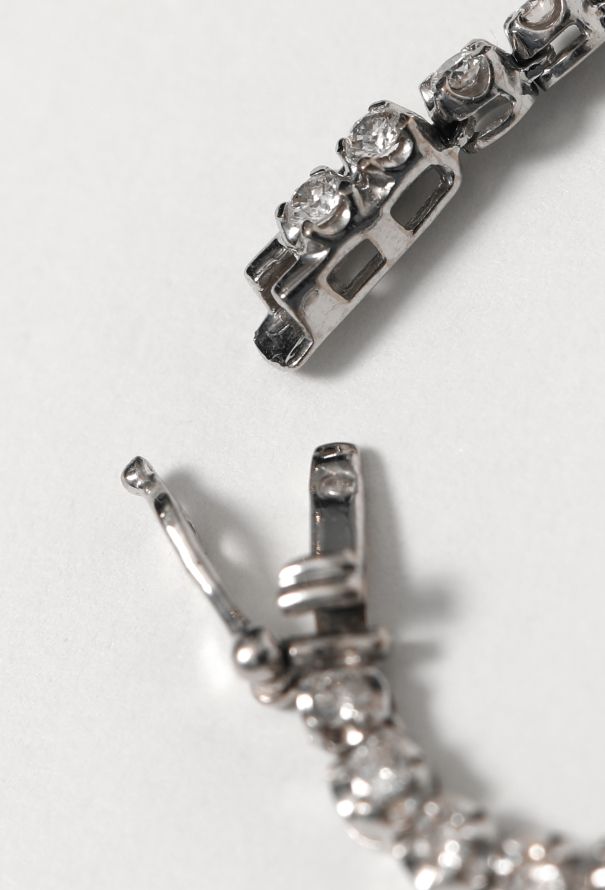 Vintage Fine Jewelry 18k White Gold & 7.5 Carats Diamond Necklace - 5