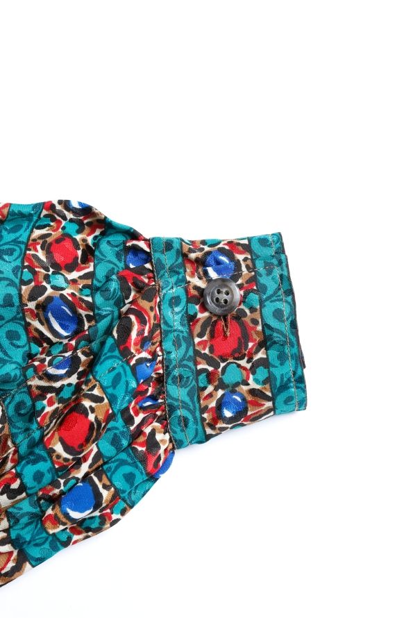 Saint Laurent F/W 1984 Printed Silk Lavallière Dress - 7