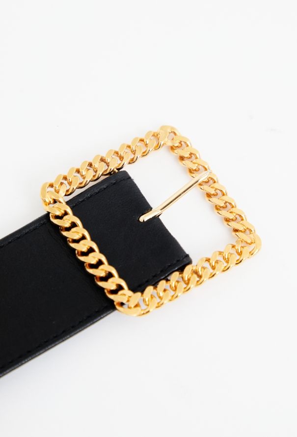 Chanel RARE S/S 1988 Gilded Chainlink Leather Belt - 5
