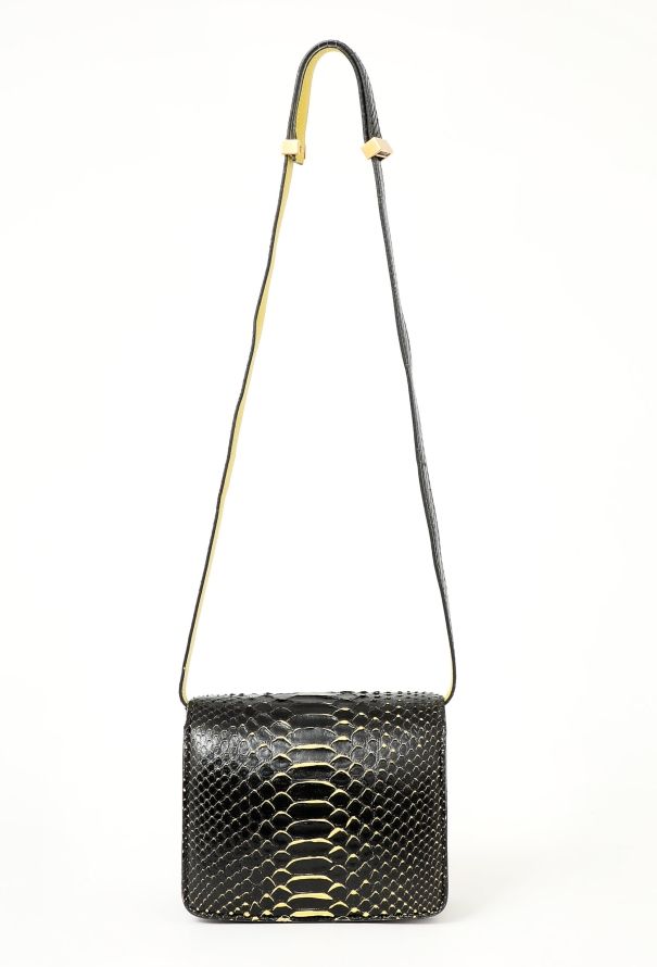 Céline Mini Classic Box Black and yellow Python Bag - 4