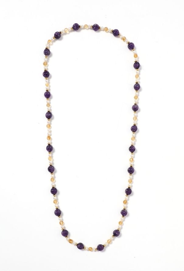 Amethyst Beaded Pearl Sautoir Purple - 1