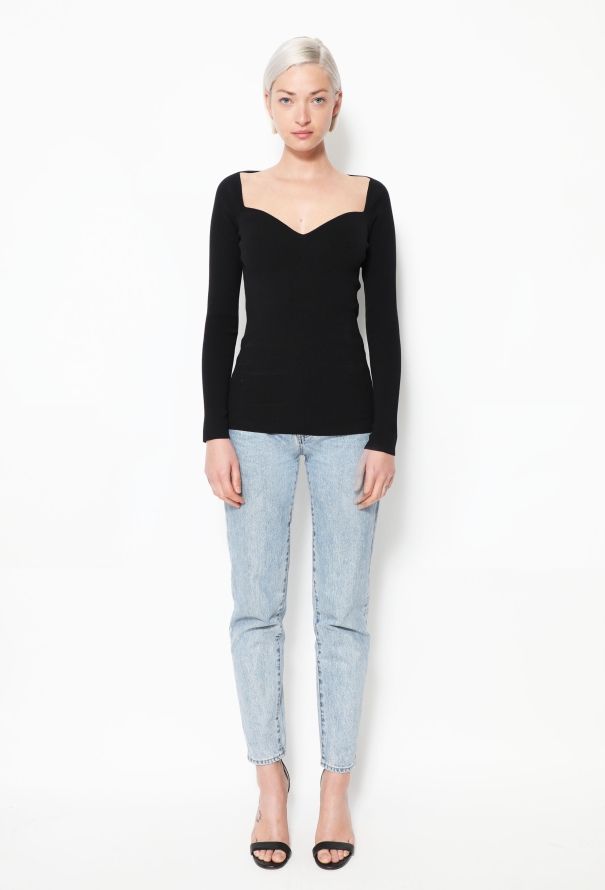 Balenciaga 2020 Ribbed Sweetheart Top - 2