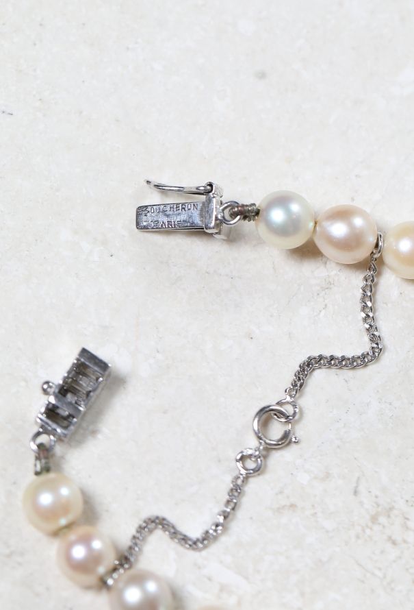 Boucheron Platinum, Cultured Pearl & Diamond Necklace - 6