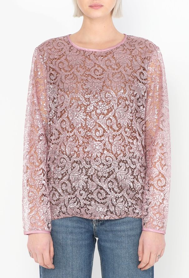 Saint Laurent Vintage Iridescent Lace Top - 1